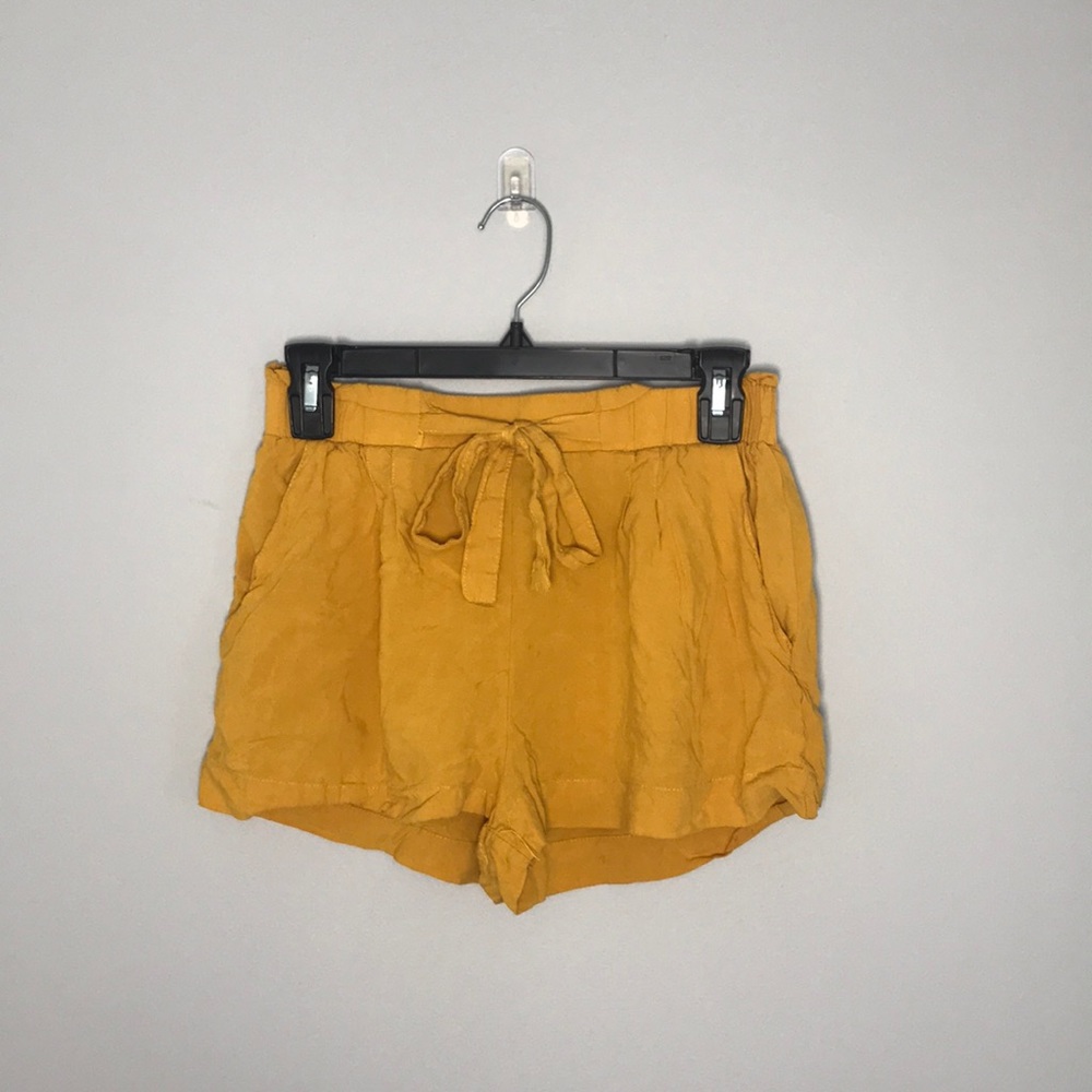 yellow flowy shorts